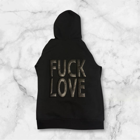 FUCK LOVE PUFF PRINT ZIP HOODIE - BLACK (PRE-ORDERS)